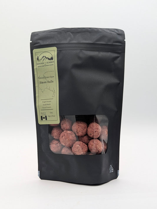 Boulettes de bison lyophilisées